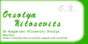 orsolya milosevits business card